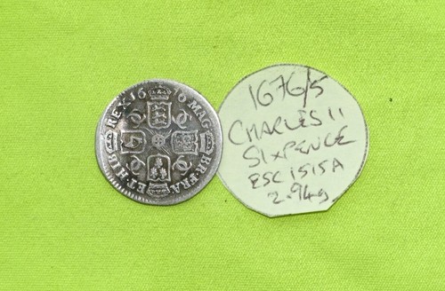 1676 silver sixpence - 1676/5, coin