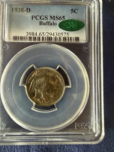 1938d buffalo nickel cac - 1938d, ms