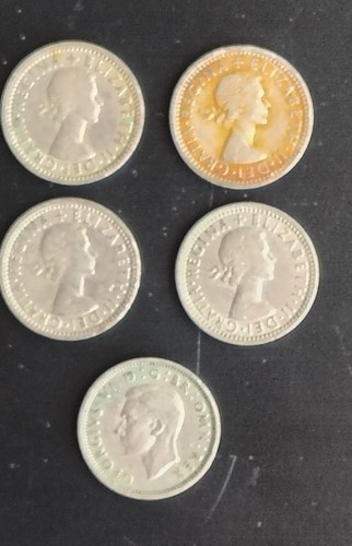 Vintage british sixpence - vintage,
