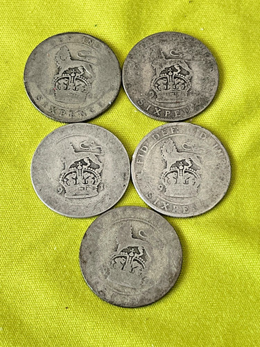 George silver coin - 6d, coin's