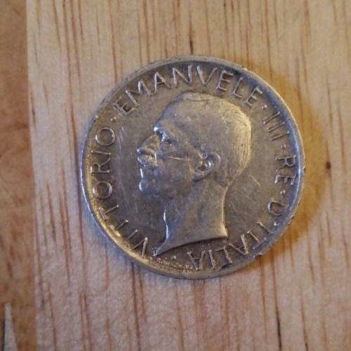 Italy lire 1927 coin - italy, 5